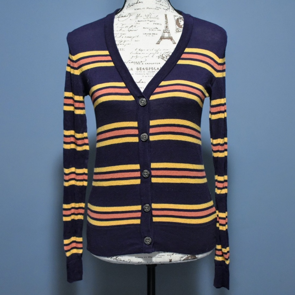 UO BDG Navy Striped Cardigan